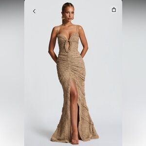 Babyboo Lysandra Beige Maxi Dress